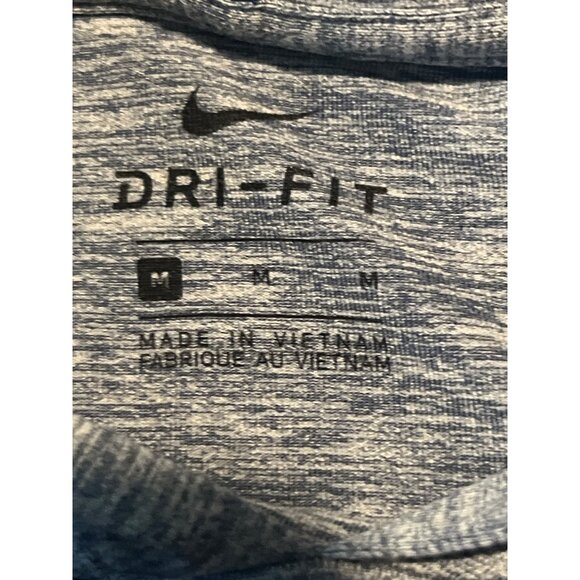 Nike Dri-Fit Blue Gray Hoodie Sweatshirt M Kangaroo Pocket Lightweight - Picture 3 of 8
